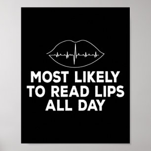 Höchstwahrscheinlich Lippen lesen Deaf ASL Hörverl Poster