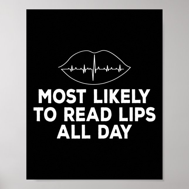Höchstwahrscheinlich Lippen lesen Deaf ASL Hörverl Poster (Vorne)