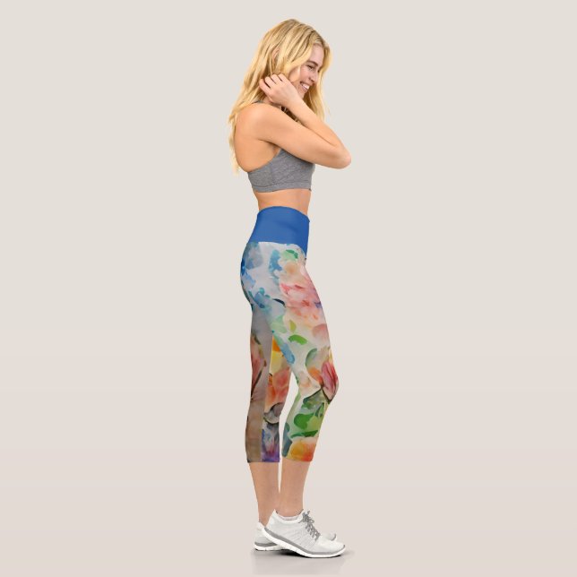 Hochwaiste Capri-Flora-Legierung Capri Leggings (Rechts)