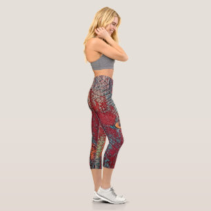 Hochwaiste Capris, Rote Karten aus der Vergangenhe Capri Leggings