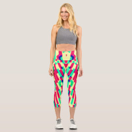 Hochwaisted Capris, Eine elegante, farbenfrohe Str Capri Leggings