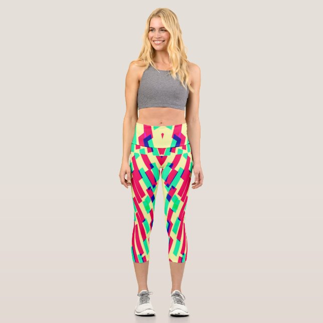Hochwaisted Capris, Eine elegante, farbenfrohe Str Capri Leggings (Vorderseite)