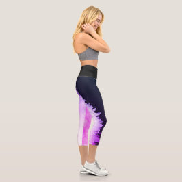 Hochwandige Abstrakte Druckkapsel Capri Leggings