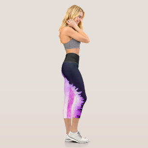 Hochwandige Abstrakte Druckkapsel Capri Leggings