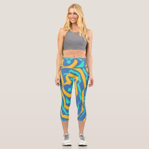 Hochwandiges Capris, mehrfarbiges Stoffmuster C Capri Leggings