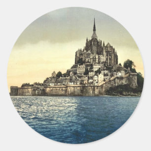 Hochwasser, Mont St. Michel, Franken Ost Runder Aufkleber