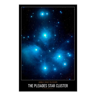 Hochwertige Astronomie The Pleiades Star Cluster Poster