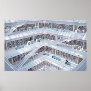 HOCHWERTIGE BIBLIOTHEK POSTER