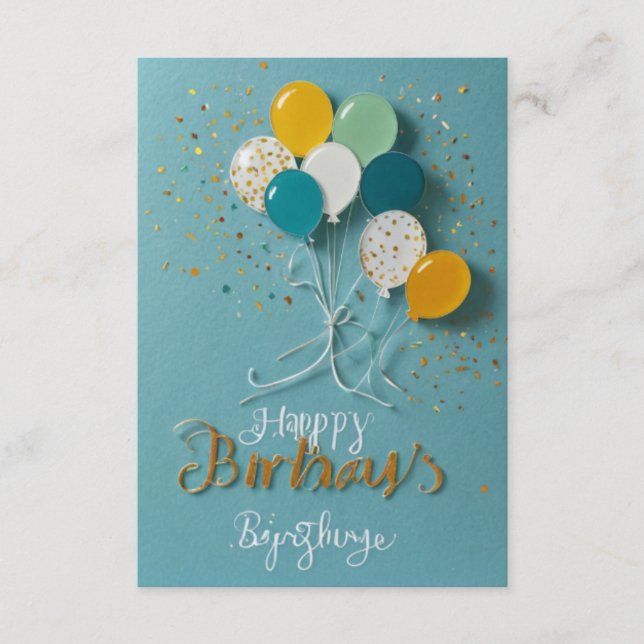 Hochwertige Einladungen zum Geburtstag! Begleitkar (Vorderseite)
