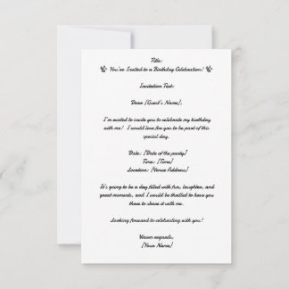 Hochwertige Einladungen zum Geburtstag! RSVP-Karte
