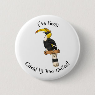 Hochwertige Hornbalg-Cartoon-Abbildung Button