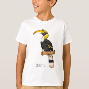 Hochwertige Hornbalg-Cartoon-Abbildung T-Shirt
