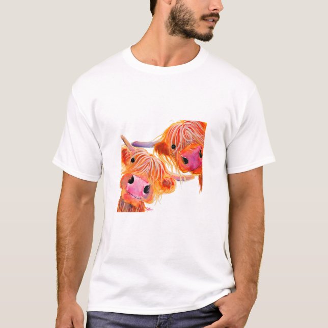 Hochwertige Kuh Print Animal Print ' Angus T-Shirt (Vorderseite)