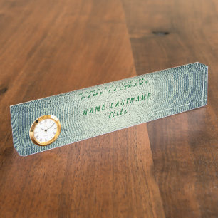 Hochwertige Schreibtisch-Namensschild mit Uhr Namensplakette