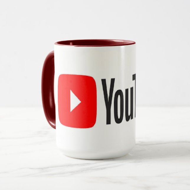 Hochwertige YouTube-Tasse Tasse (Vorderseite Links)
