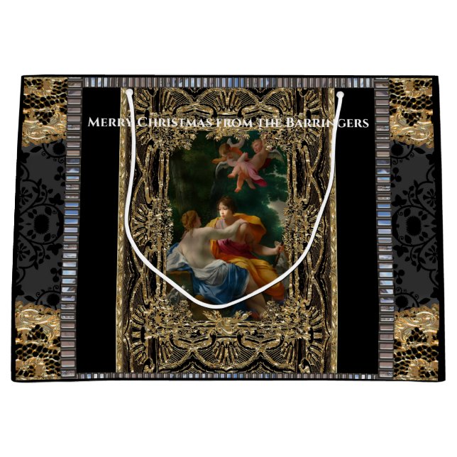Hochwertiges Barock Große Geschenktüte (Vorderseite)