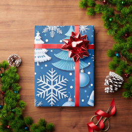 Hochwertiges Blue Christmas Wrapping Paper für Geschenkpapier