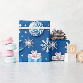 Hochwertiges Blue Christmas Wrapping Paper für Geschenkpapier