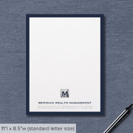 Hochwertiges Monogramm der Blue Silver Company Briefbogen