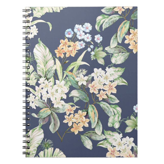 hochwertiges Set verschiedener Aquarellblumen Notizblock (Vorderseite)