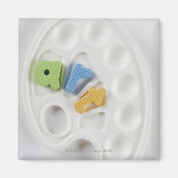 Hochwinkel-Ansicht des Alphabets auf einer Palette