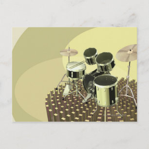 Hochwinkelaufnahme eines Drum-Kits Postkarte