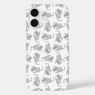 Hochwinkelskizze zeichnend Katzenmotiv iPhone 16 Hülle