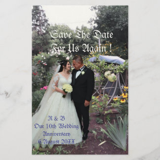 Hochzeit 10. Hochzeitsjubiläum Foto Paar Datum spe Briefpapier
