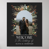 Hochzeit 1 Foto Bogen Aquarell botanisches Schwarz