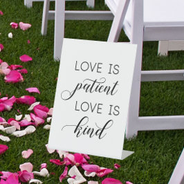Hochzeit '1 Korinthen 13:4-8 Verse' Liebe ist freu Sockelschild