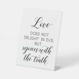 Hochzeit '1 Korinther 13' Liebe nicht erfreut Sockelschild