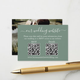 Hochzeit 2 QR UAWG Details Foto Sage Green Begleitkarte