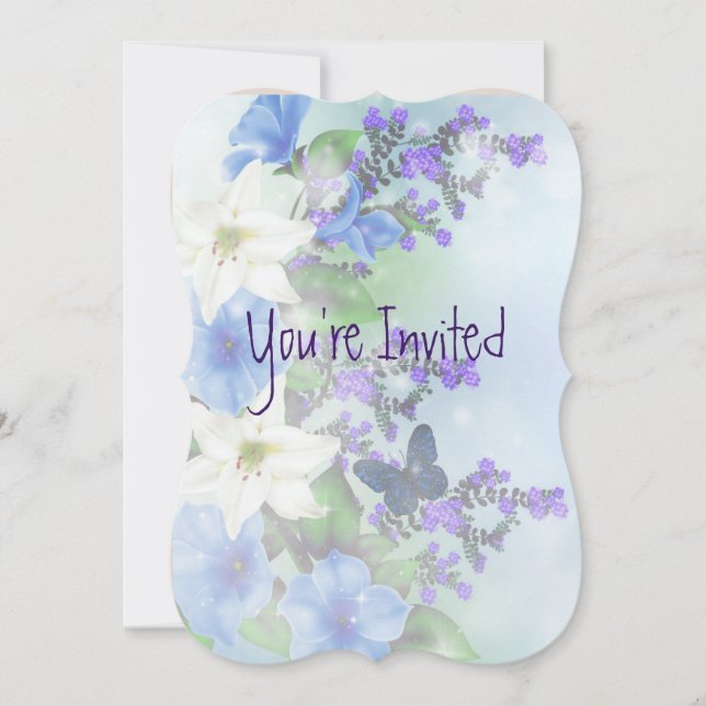 Hochzeit 30. Jubiläum Asters Garden Blume Einladung (Vorderseite)