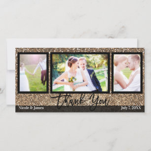 Hochzeit 3 Foto Bild Bronze Glitter Danke
