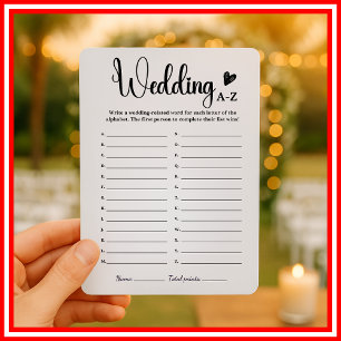 Hochzeit A-Z Brautparty Games Spaß Alphabet Game Einladung