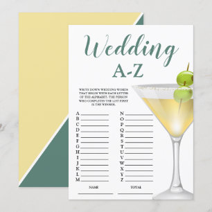 Hochzeit A-Z Elegantes Brautparty Einladung