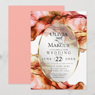 HOCHZEIT Abstrakte Herbstfarben 6 Einladung