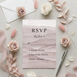Hochzeit abstrakter staubiger Rose RSVP Karte