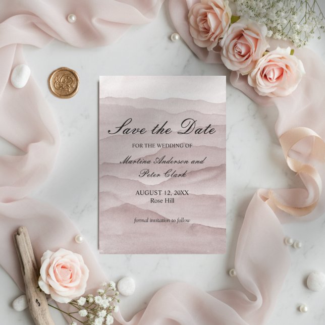 Hochzeit abstrakter staubiger Rose Save The Date (Von Creator hochgeladen)