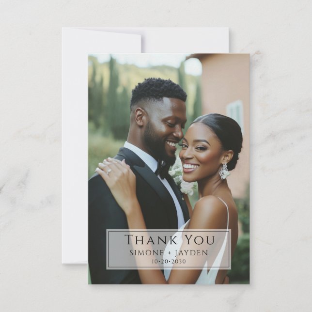 Hochzeit Afrikanisches Foto Vielen Dank Dankeskarte (Vorderseite)