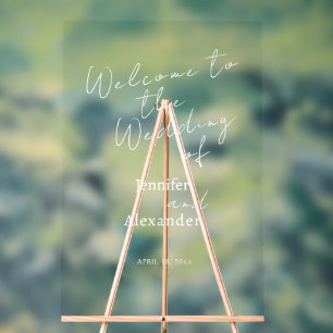Hochzeit Akryllische Zeichen Willkommen Minimalist Acrylschild
