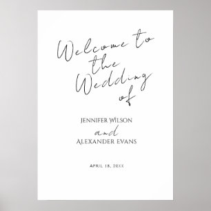 Hochzeit Akryllische Zeichen Willkommen Minimalist Poster