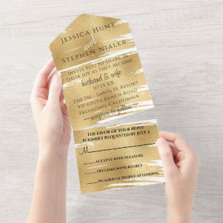 Hochzeit alles N eine Einladung Elegante Golds