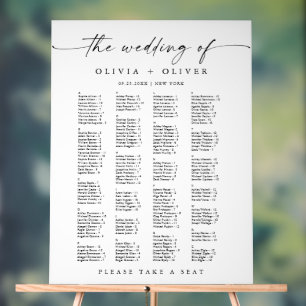 Hochzeit Alphabet bis 162 Personen Sitzkarte Acrylschild