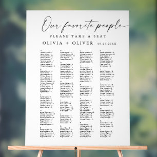 Hochzeit Alphabet bis 162 Personen Sitzkarte Acrylschild