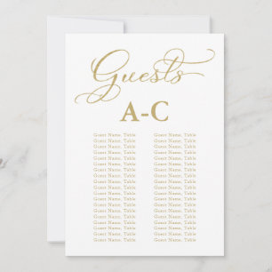 Hochzeit Alphabetische Sitzordnung für Gäste Goldf Einladung