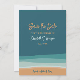 Hochzeit am abstrakten Ozean Save The Date