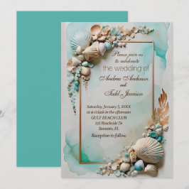 Hochzeit am aquamarinen Meer Einladung