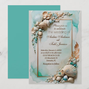 Hochzeit am aquamarinen Meer Einladung
