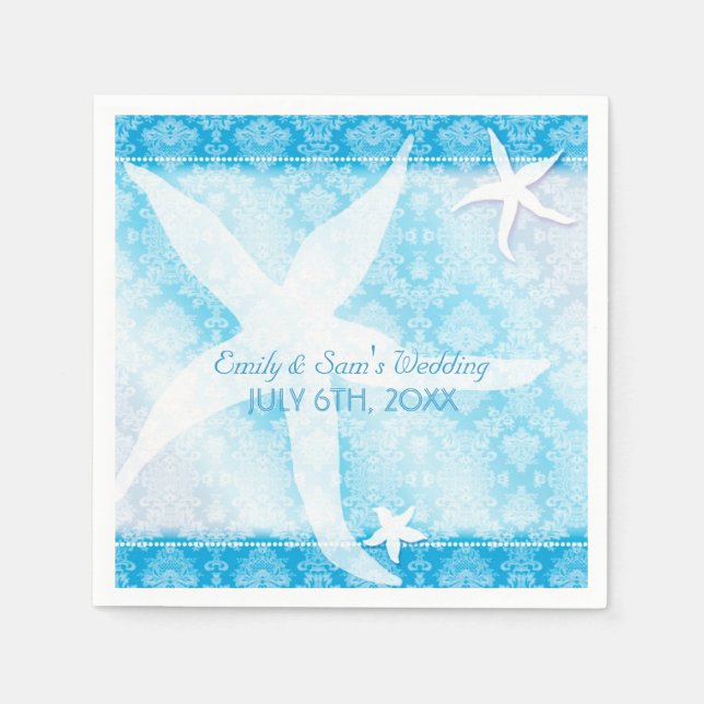 Hochzeit am blauen Meer Serviette (Vorderseite)